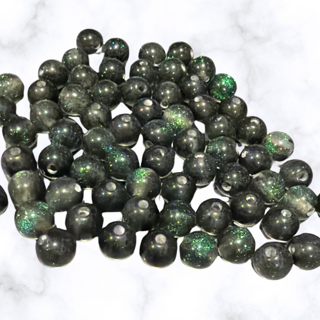 Glitter Gorgonia - Round - 8mm - 50 per bag