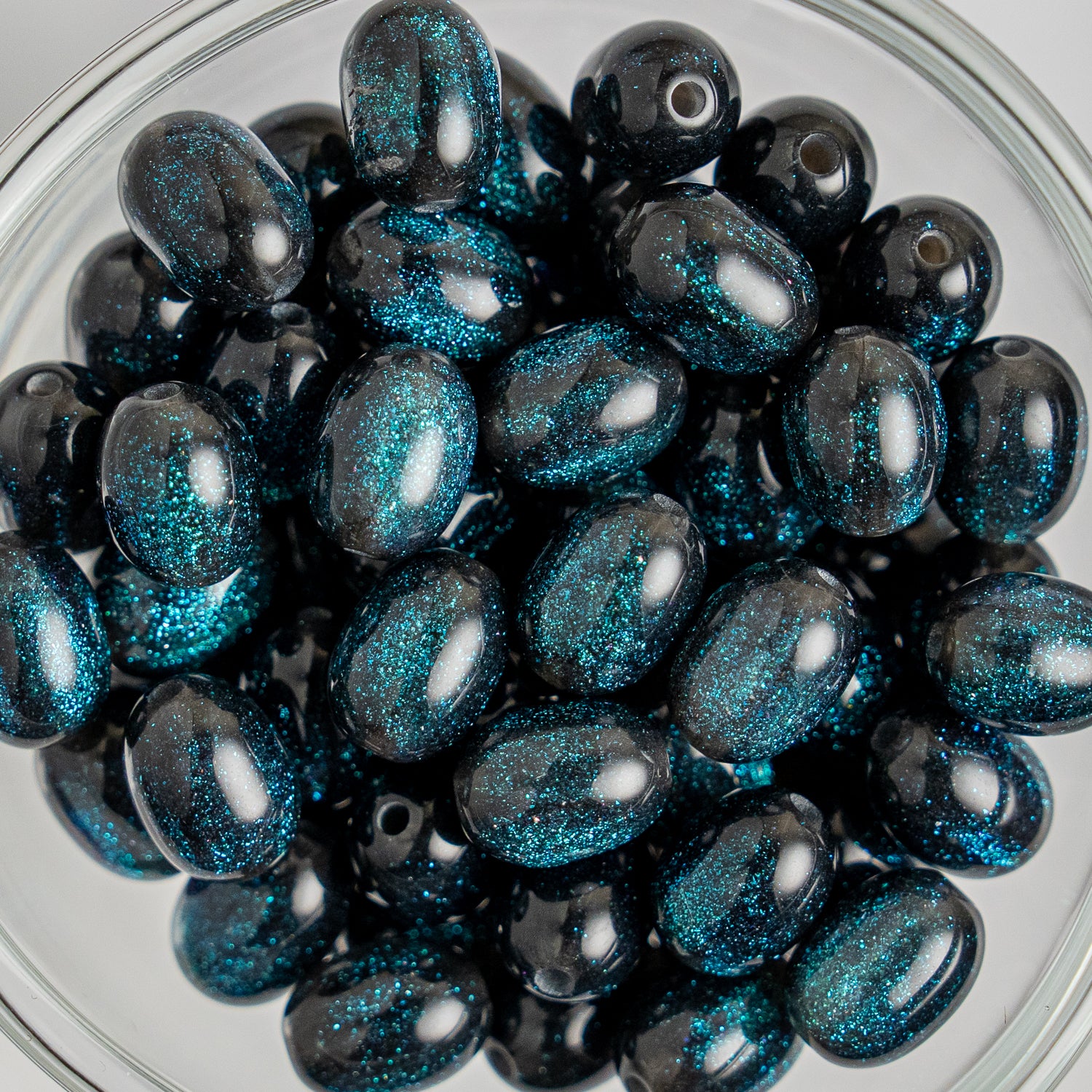 Glitter Gorgonia - Oval - 10.5x8mm - 25 per bag