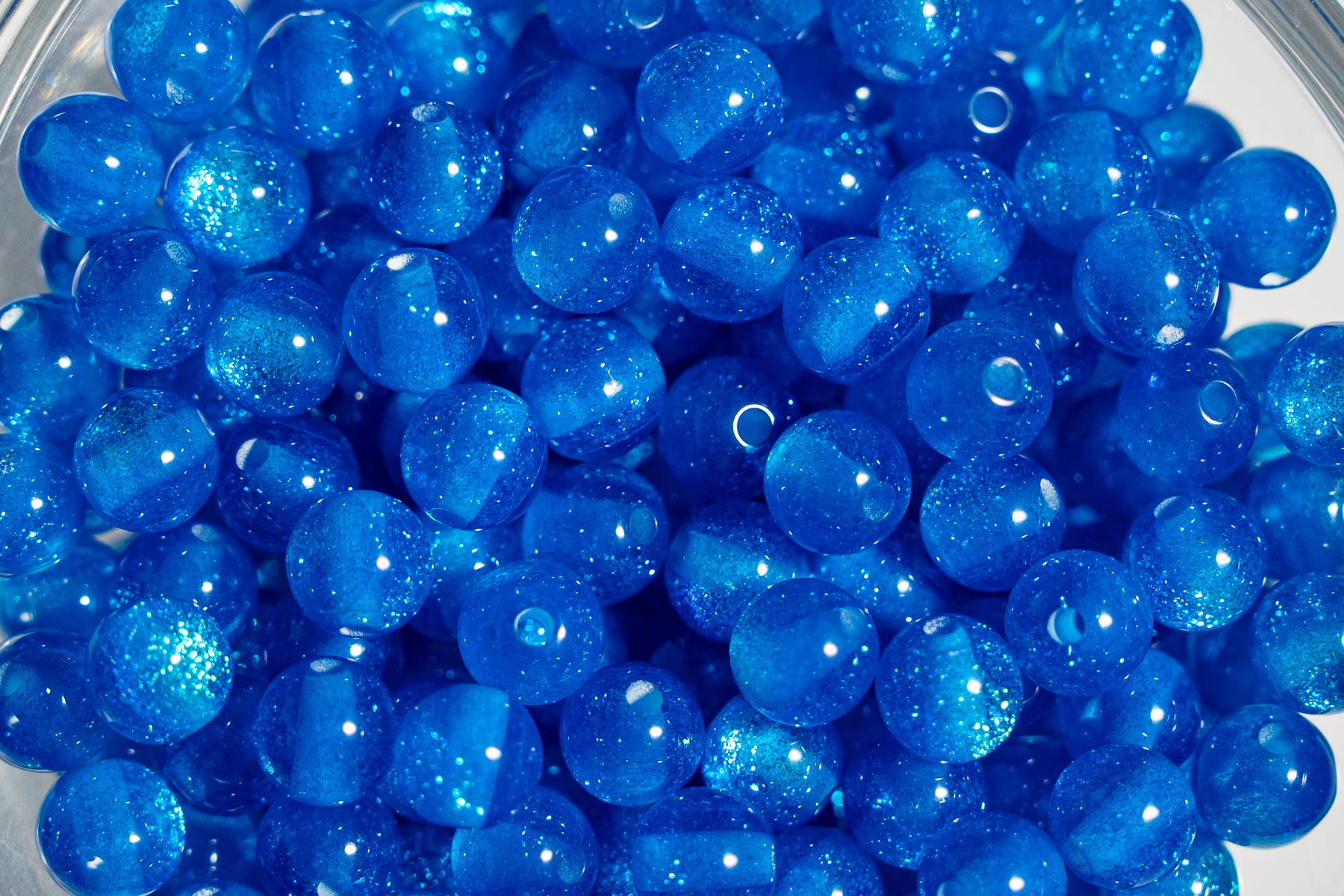 Glitter Gorgonia - Round - 8mm - 50 per bag
