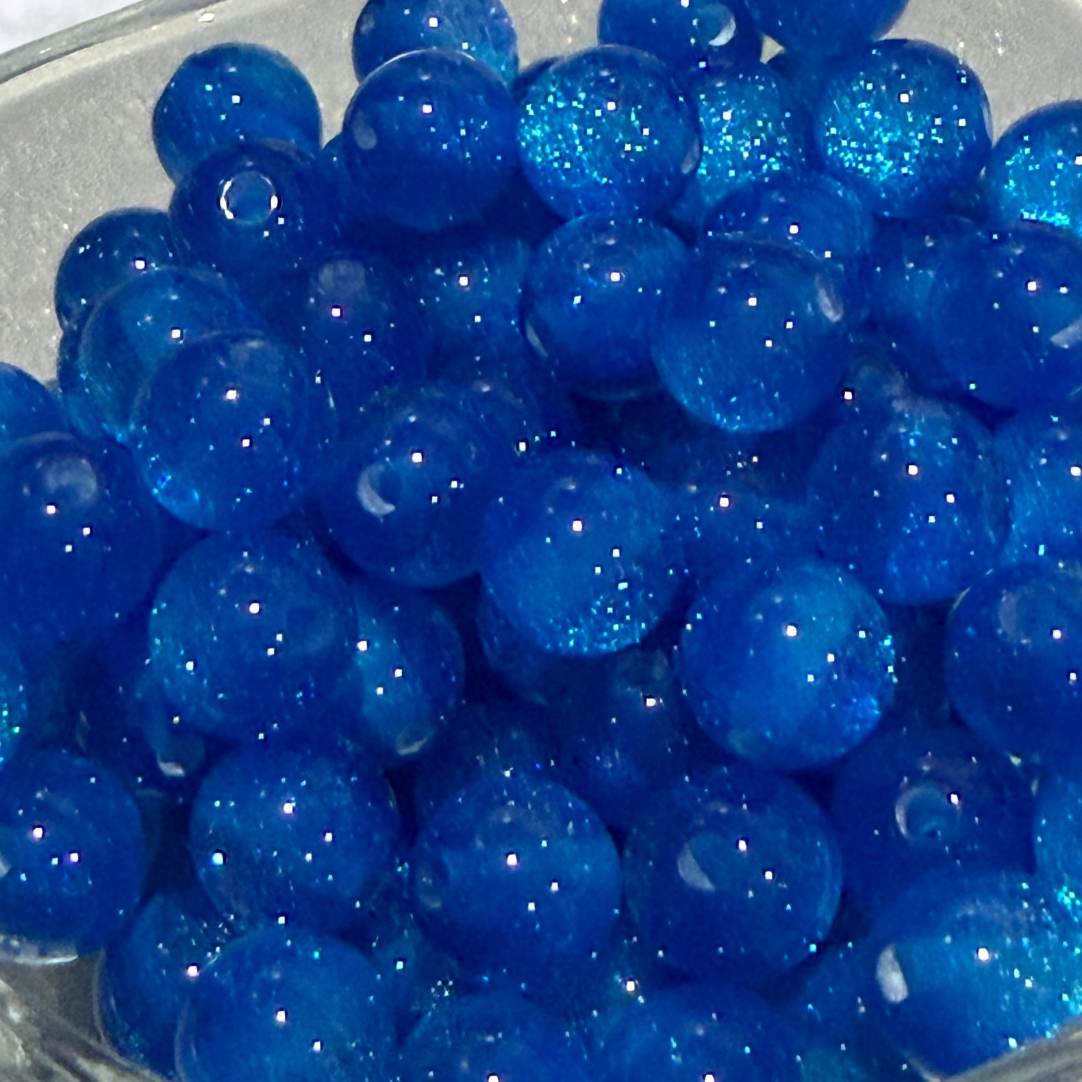 Glitter Gorgonia - Round - 8mm - 50 per bag