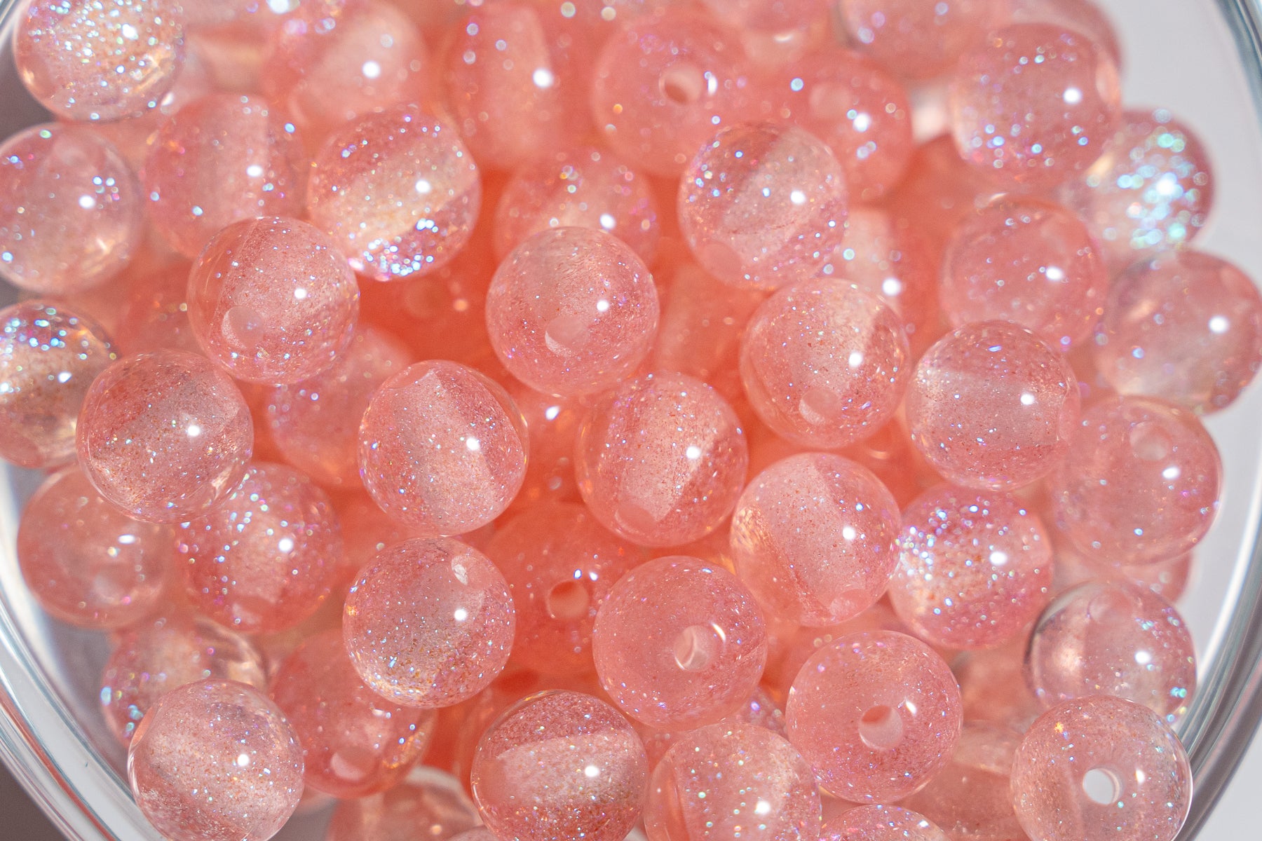 Glitter Gorgonia - Round - 8mm - 50 per bag
