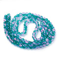 Dark Cyan Two Tone Crackle Glass Beads - Round - 6mm - Appx 133 per strand