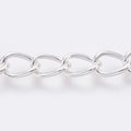 Silver Iron Twisted Chains - Unwelded - Oval - 11x8x1.4mm - 1 meter