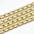 Golden Aluminium Curb Chains - Unwelded - 12x6.5x1.5mm - 1 meter