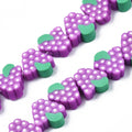 Handmade Orchid Polymer Clay Bead Strands - Grape - 9-11.5x8-11x4mm - Appx 36 per strand