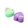 Handmade Mixed Color Polymer Clay Beads - Heart - 8-11x9-10.5x4-5mm - 25 per bag