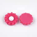 Deep Pink Resin Cabochon - Sunflower - 15x5mm - 5 per bag