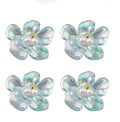 Transparent Epoxy Resin & ABS Pearl  Cabochon - Flower  - 20x23x7.5mm - 3 per bag