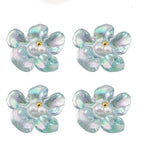 Transparent Epoxy Resin & ABS Pearl  Cabochon - Flower  - 20x23x7.5mm - 3 per bag