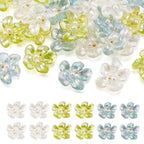 Transparent Epoxy Resin & ABS Pearl  Cabochon - Flower  - 20x23x7.5mm - 3 per bag