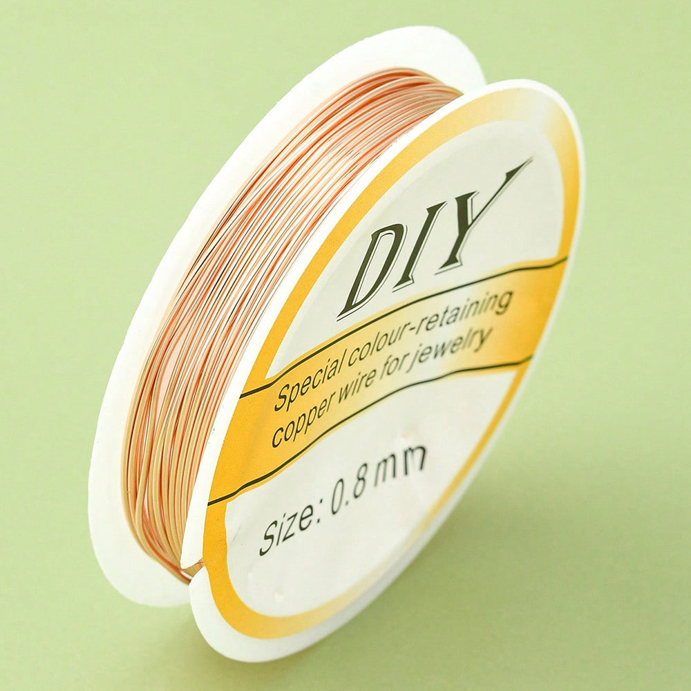 Long-Lasting Light Gold Plated Copper Jewelry Wire - Round - 20 Gauge  - Appx 3m per Roll