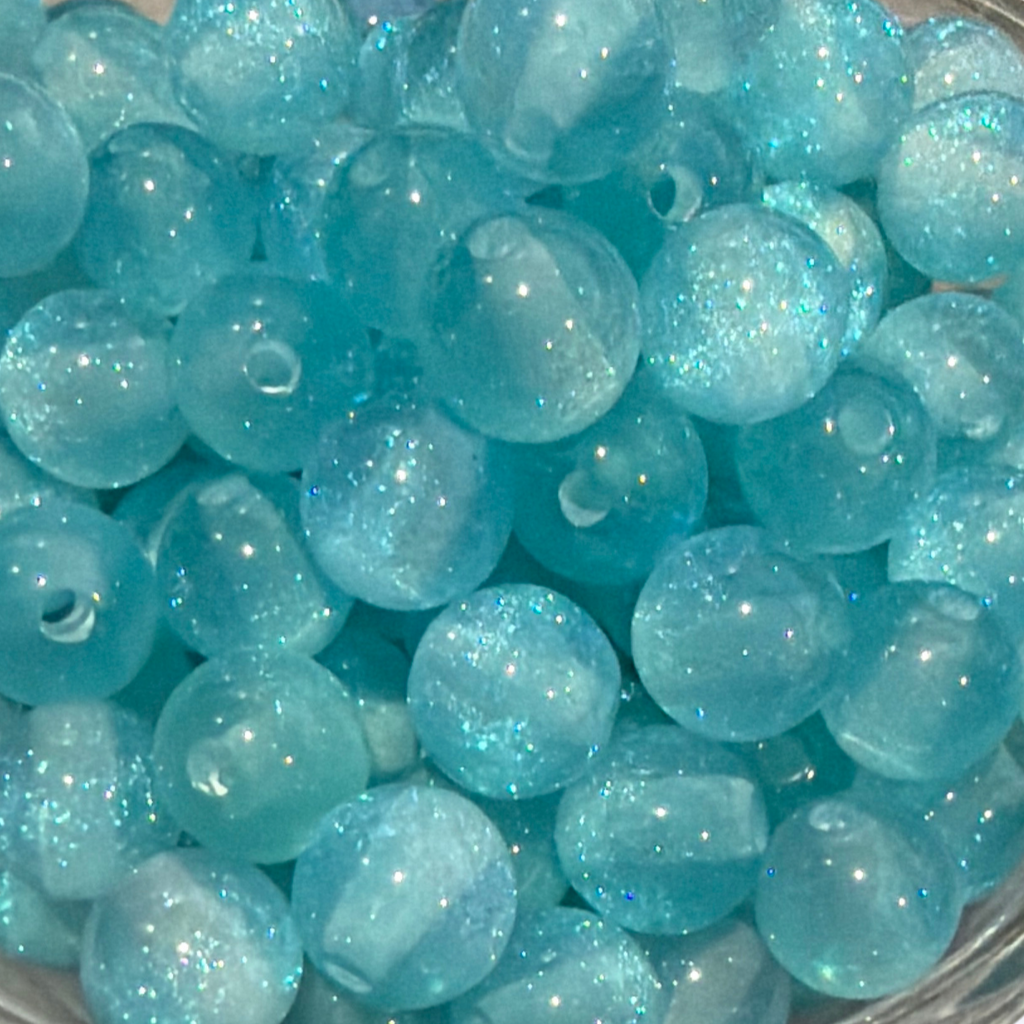 Glitter Gorgonia - Round - 8mm - 50 per bag
