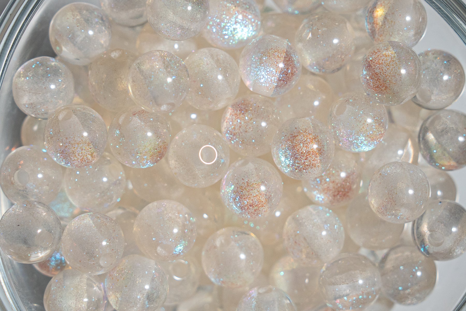 Glitter Gorgonia - Round - 8mm - 50 per bag