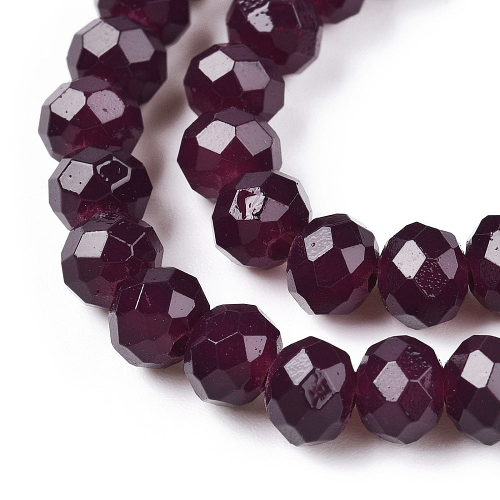 Purple Glass Bead Faceted Rondelle
