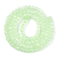 Pale Green Glass Bead - Faceted Rondelle - 8x6mm - Appx 60 per strand