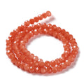 Tomato Glass Bead - Faceted Rondelle - 6x5mm - Appx 80 per strand