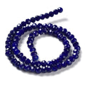 Midnight Blue Glass Bead Faceted Rondelle