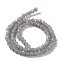 Silver Glass Bead - Faceted Rondelle - 6x5mm - Appx 80 per strand