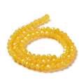 Gold Glass Bead - Faceted Rondelle - 8x6mm - Appx 60 per strand