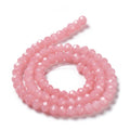Pink Glass Bead - Faceted Rondelle - 8x6mm - Appx 60 per strand