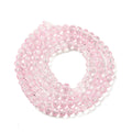 Pink Transparent Glass - Faceted Rondelle - 4-4.5x3.5mm -  Appx 110 per strand