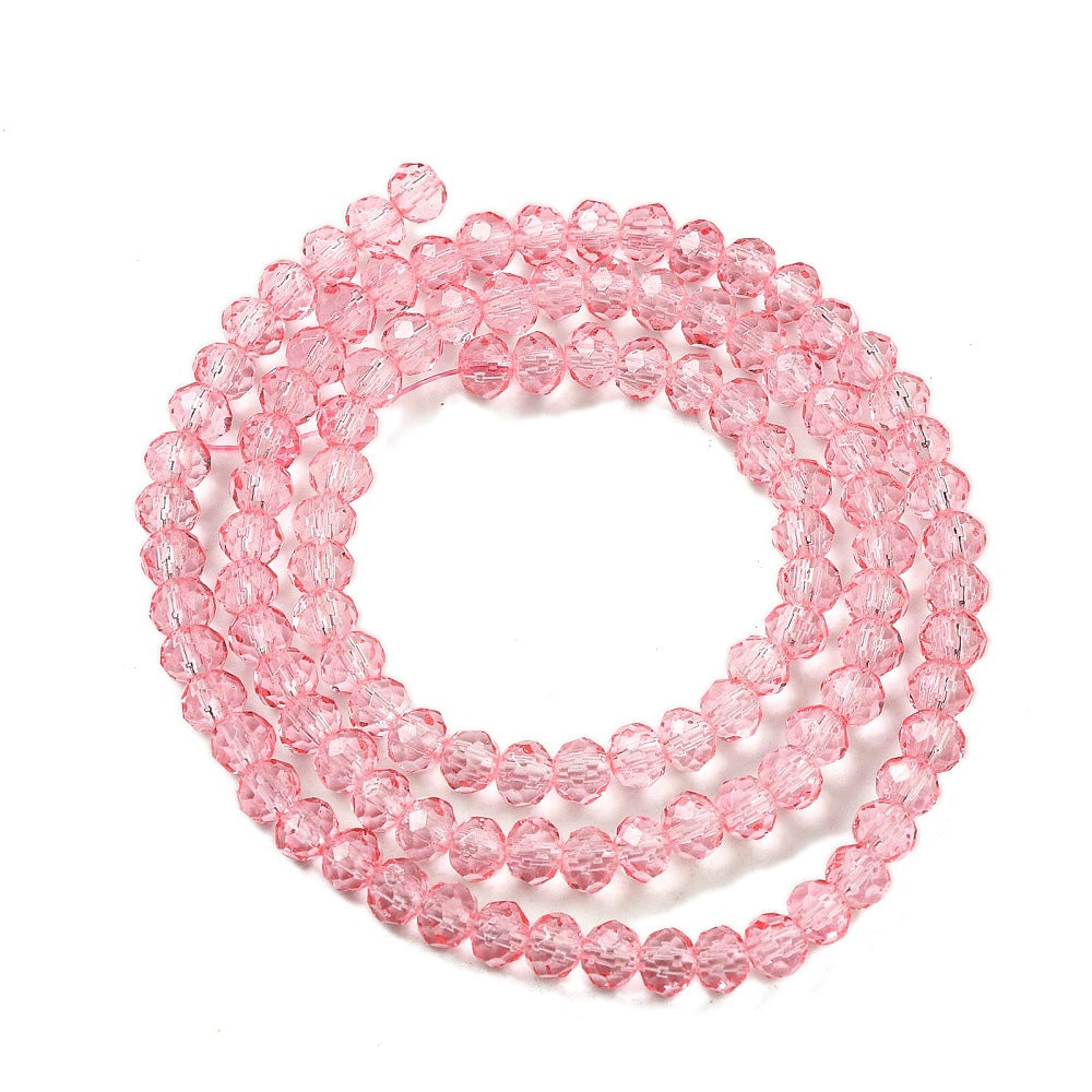 Light Coral Glass Rondelle