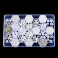 White Acrylic & Resin Beads Jewelry Making Finding Kit - Round & Rice - 2.2-12x1.5-11.5mm