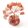 Natural Carnelian Chips Tree Decorations - Glass Vase Base Copper Wire - Desktop Decoration - 24x49.5-50mm