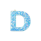 Deep Sky Blue Transparent Epoxy Resin Pendant - 41-45x11-57.5x7-9mm