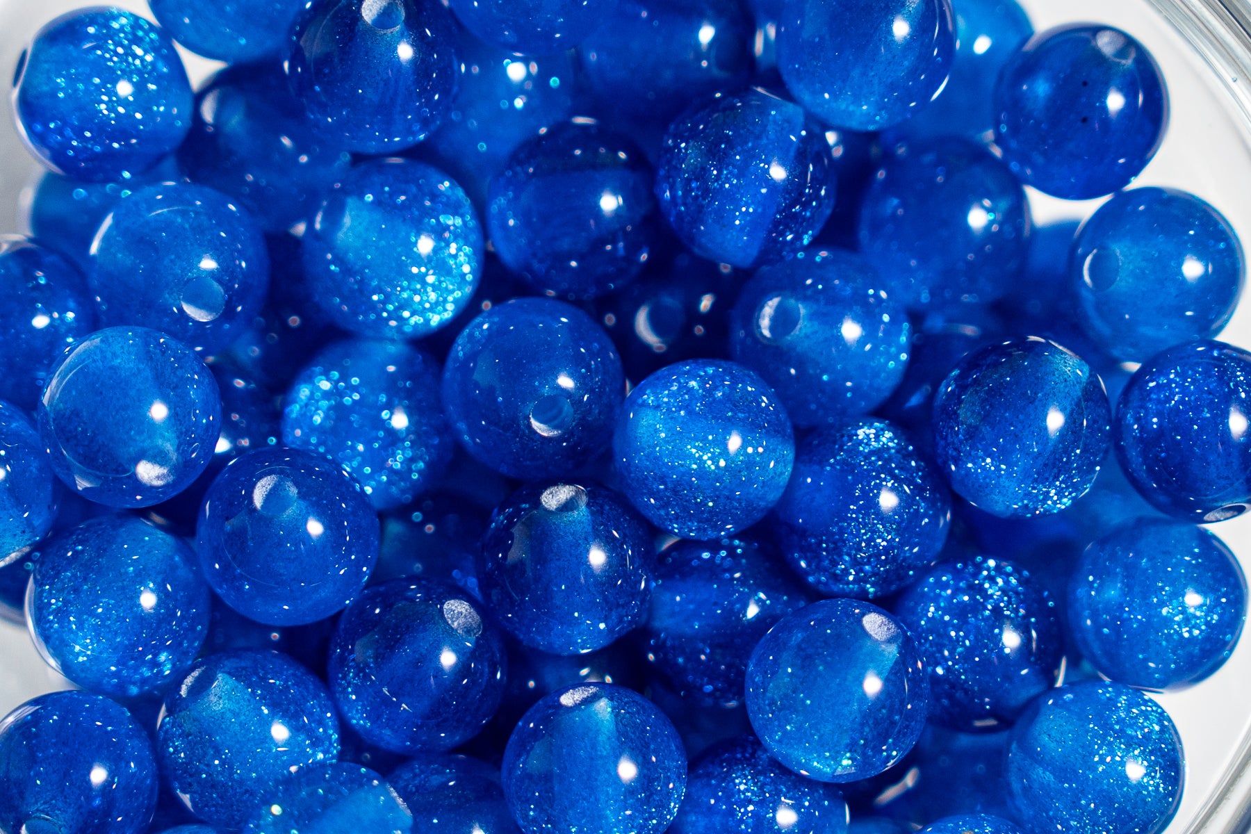 Glitter Gorgonia - Round - 8mm - 50 per bag