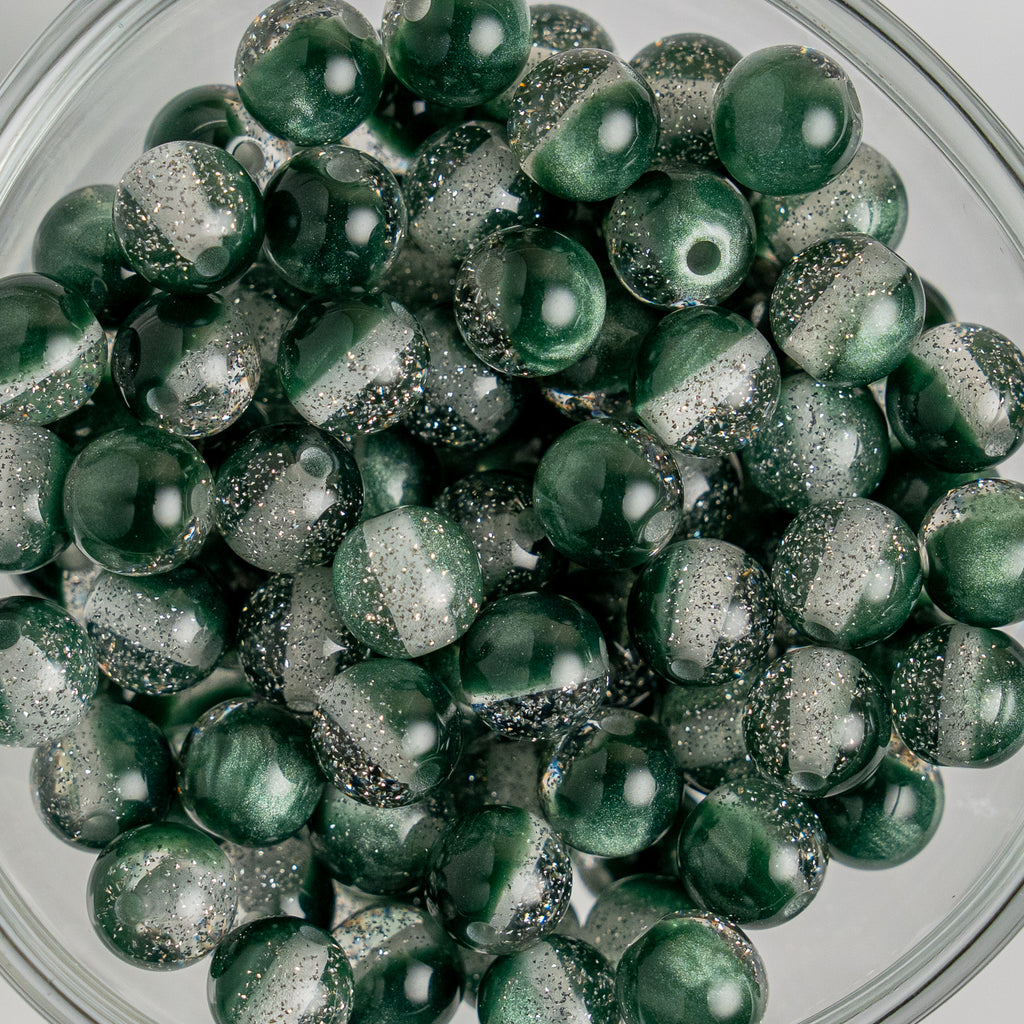 Glitter Gorgonia - Round - 8mm - 50 per bag