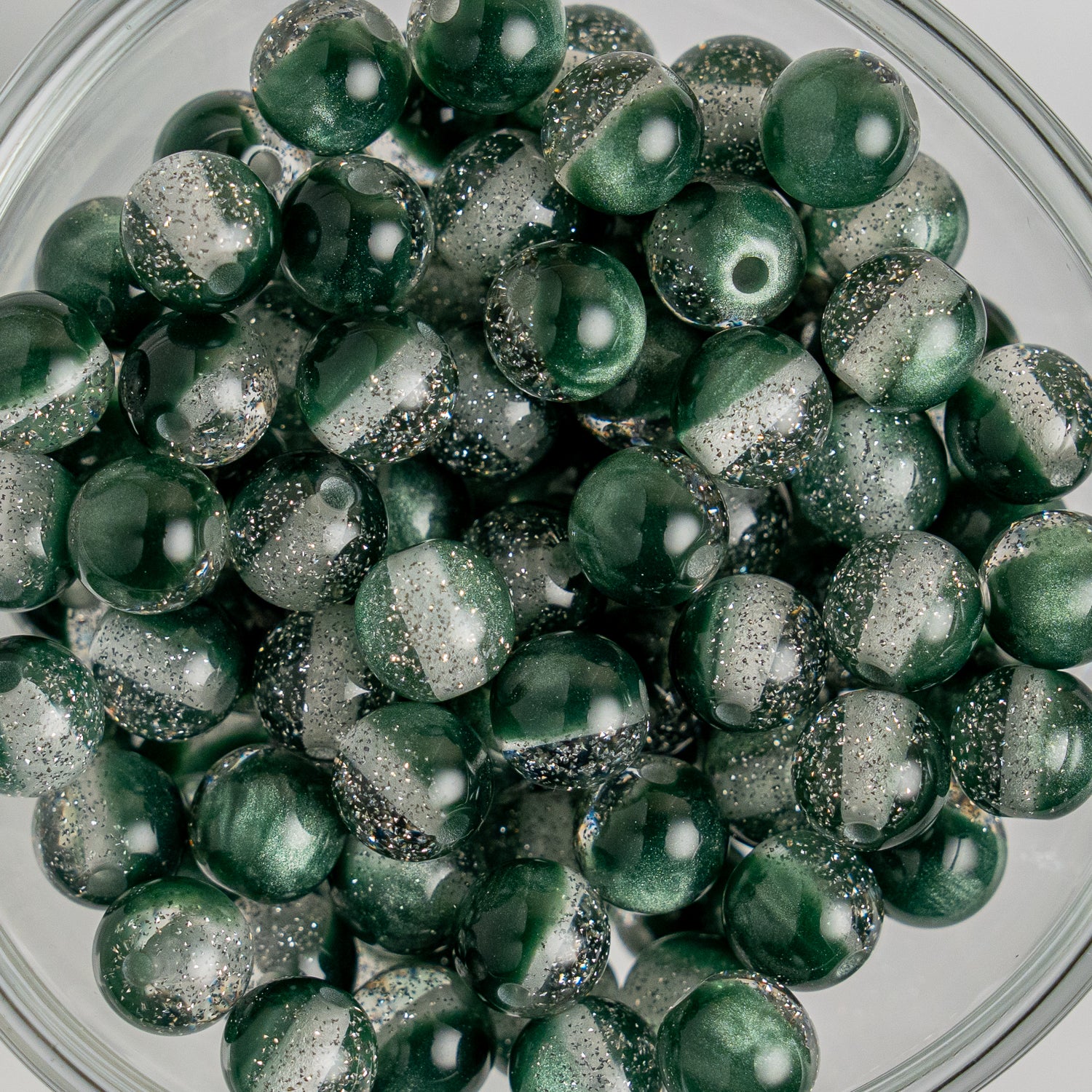 Glitter Gorgonia - Round - 8mm - 50 per bag