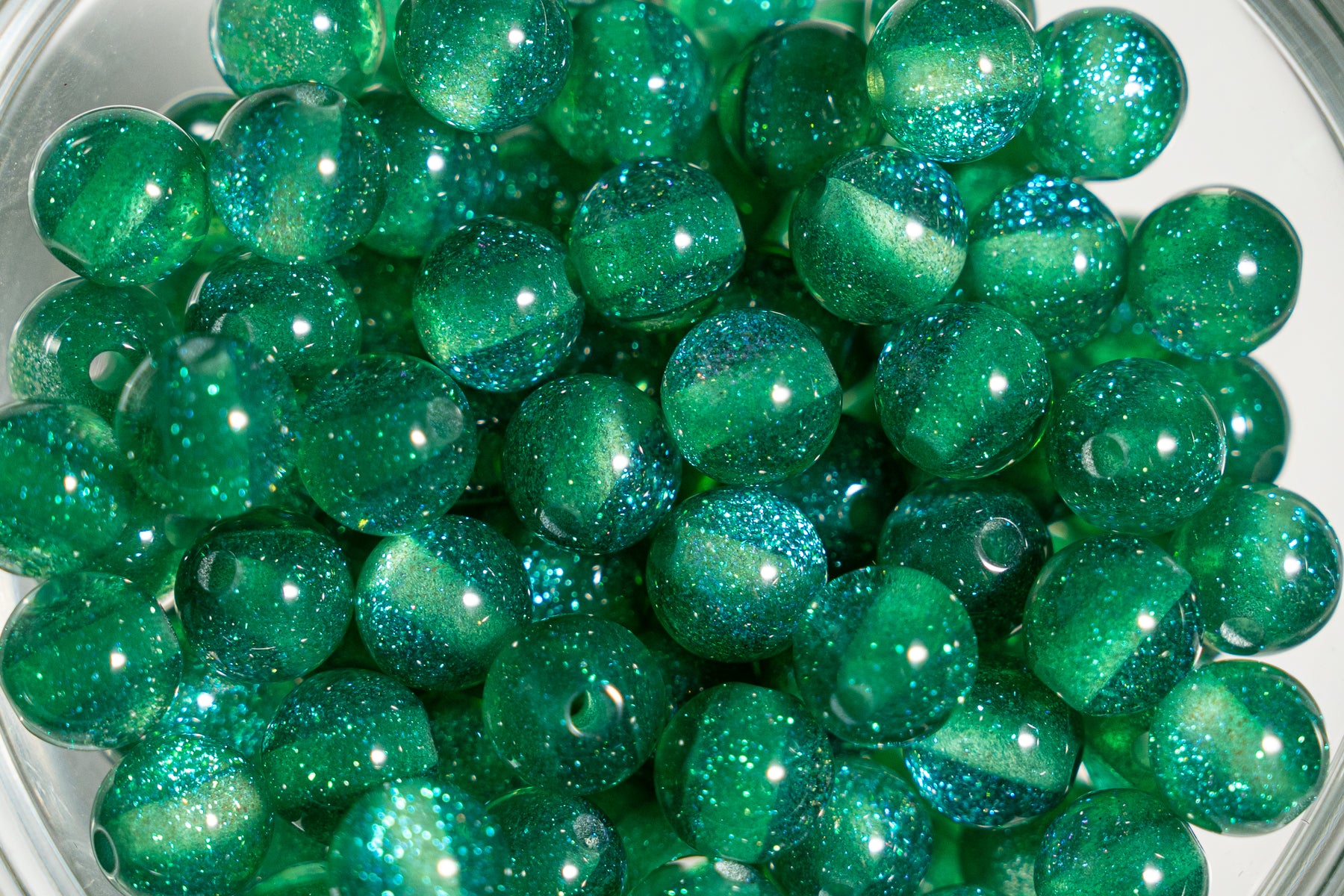 Glitter Gorgonia - Round - 8mm - 50 per bag