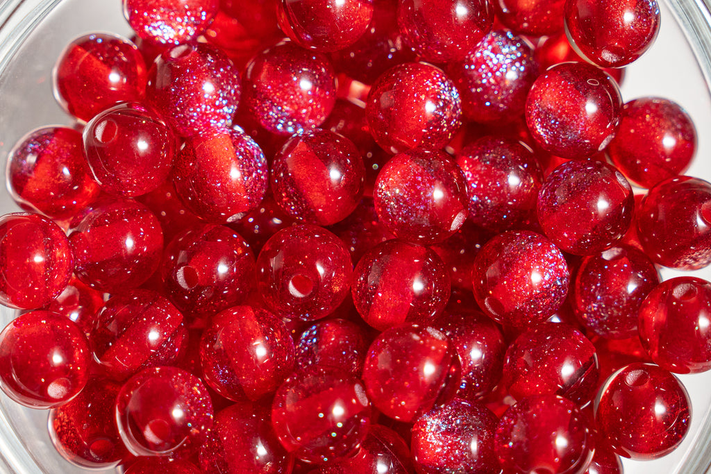 Glitter Gorgonia - Round - 8mm - 50 per bag