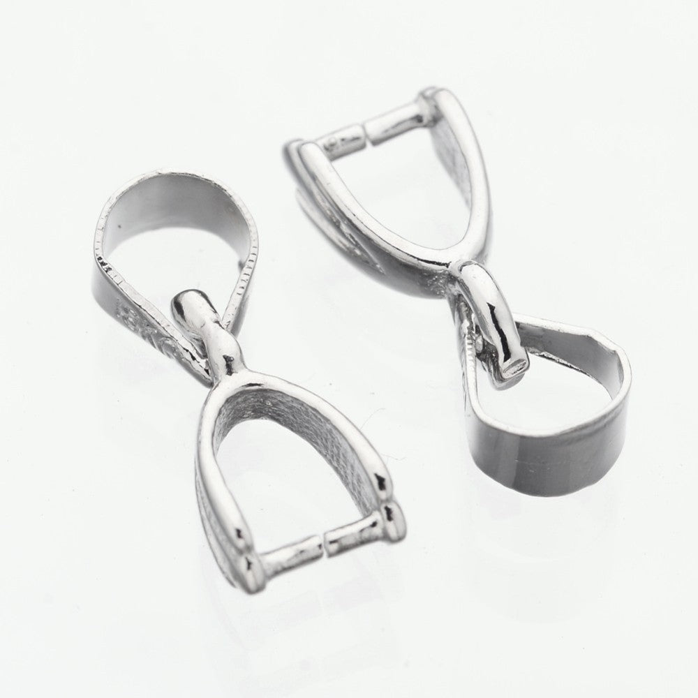 Platinum Brass Ice Pick Pinch Bails - 11x5mmm - Pin 0.8mm - 10 per bag