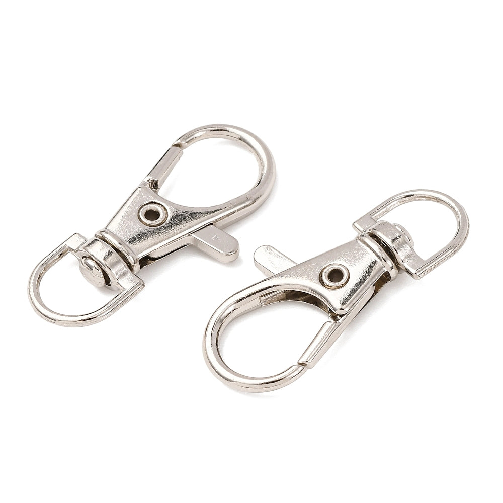 Platinum Alloy Swivel Lobster Claw Clasps - Swivel Snap Hook -  35x16mm - 4 per bag