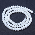 White AB Electroplate Opaque Glass Beads - Faceted Rondelle - 6x5mm - Appx 83 per strand