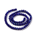 Blue Half Rainbow Plated Electroplate Opaque Glass Beads - Faceted Rondelle - 8x6mm - Appx 60 per strand