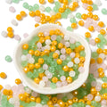 Green Yellow Glass Beads - Faceted Rondelle - 6x5mm - 40 per bag