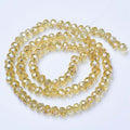 Light Khaki AB Electroplate Glass Beads - Faceted Rondelle - 10x8mm - Appx 60 per strand