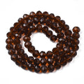 Coconut Brown Glass Beads Faceted Rondelle