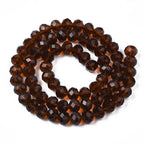 Coconut Brown Glass Beads Faceted Rondelle