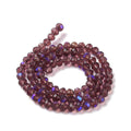 Purple  Half Rainbow Plated Electroplate Glass Bead - Faceted Rondelle - 6x5mm - Appx 83 per strand