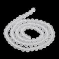 White Smoke Transparent Frosted Glass Beads - Faceted Rondelle - 6x4.5mm - Appx 80 per strand