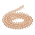 Camel Transparent Frosted Glass Beads Strands - Faceted Rondelle - 6x4.5mm - Appx 80 per strand