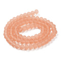 Light Salmon Transparent Frosted Glass Beads - Faceted Rondelle - 6x4.5mm - Appx 80 per strand