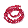 FireBrick Pearl Luster Plated Electroplate Transparent Glass Beads - Faceted Round - 4mm - Appx 87 per strand
