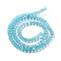 Deep Sky Blue Pearl Luster Plated Electroplate Transparent Glass Beads - Faceted Round - 4mm - Appx 87 per strand