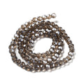 Olive  Pearl Luster Plated Electroplate Transparent Glass Beads - Faceted Round - 4mm - Appx 83 per strand