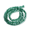 Sea Green Pearl Luster Plated Electroplate Transparent Glass Beads - Faceted 32 Facets - Round - 4mm - Appx 87 per strand